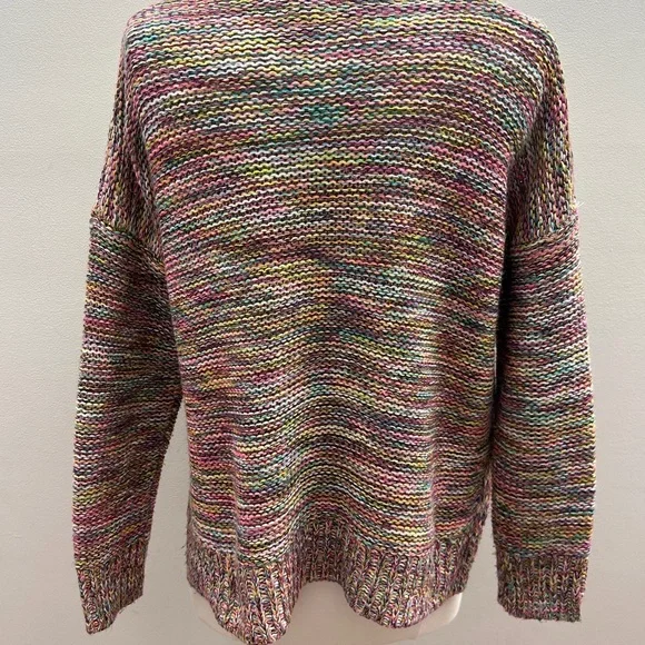 For The Republic Multicolor Rainbow V-Neck Sweater - Picture 3 of 9